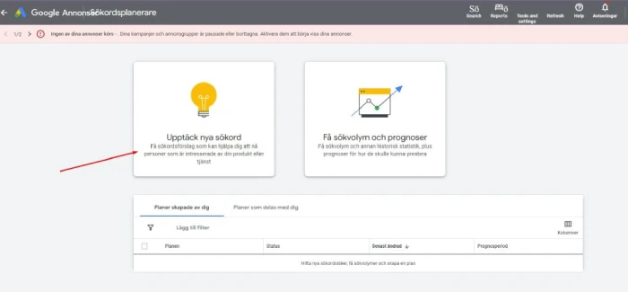 google keyword planner